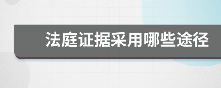 法庭证据采用哪些途径