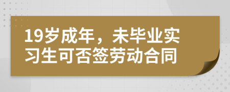 19岁成年，未毕业实习生可否签劳动合同