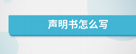 声明书怎么写