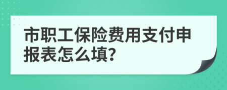 市职工保险费用支付申报表怎么填？