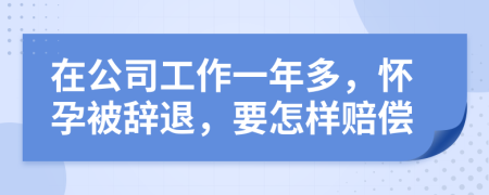 在公司工作一年多，怀孕被辞退，要怎样赔偿