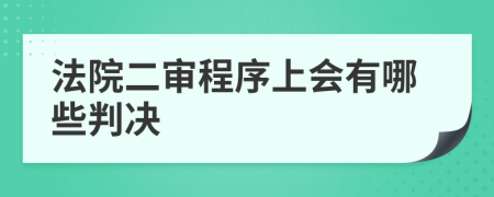 法院二审程序上会有哪些判决