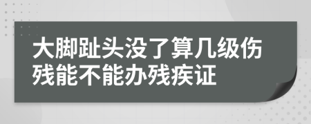 大脚趾头没了算几级伤残能不能办残疾证