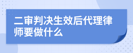 二审判决生效后代理律师要做什么