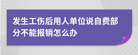 发生工伤后用人单位说自费部分不能报销怎么办