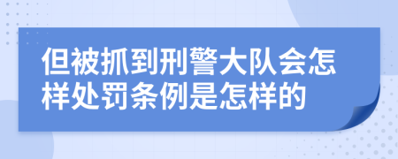 但被抓到刑警大队会怎样处罚条例是怎样的