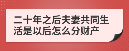 二十年之后夫妻共同生活是以后怎么分财产