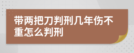 带两把刀判刑几年伤不重怎么判刑