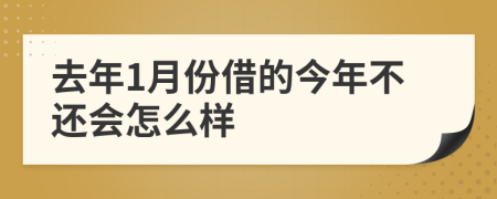 去年1月份借的今年不还会怎么样