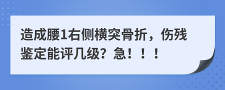造成腰1右侧横突骨折，伤残鉴定能评几级？急！！！