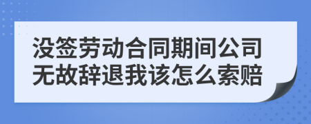 没签劳动合同期间公司无故辞退我该怎么索赔