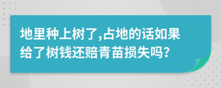 地里种上树了,占地的话如果给了树钱还赔青苗损失吗？