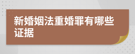 新婚姻法重婚罪有哪些证据