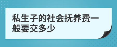 私生子的社会抚养费一般要交多少