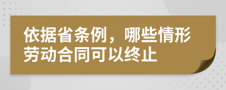 依据省条例，哪些情形劳动合同可以终止