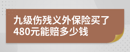 九级伤残义外保险买了480元能赔多少钱
