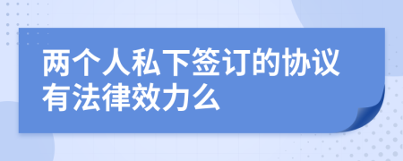 两个人私下签订的协议有法律效力么