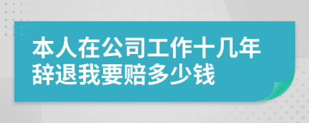 本人在公司工作十几年辞退我要赔多少钱