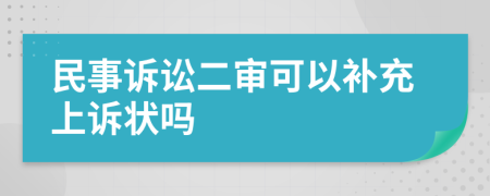 民事诉讼二审可以补充上诉状吗