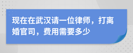 现在在武汉请一位律师，打离婚官司，费用需要多少