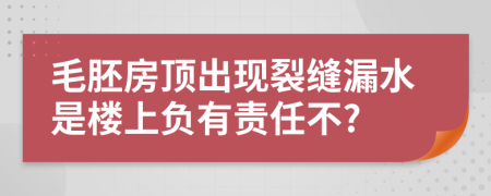 毛胚房顶出现裂缝漏水是楼上负有责任不?