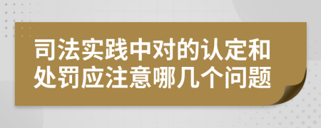 司法实践中对的认定和处罚应注意哪几个问题