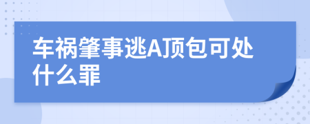 车祸肇事逃A顶包可处什么罪