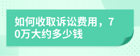 如何收取诉讼费用，70万大约多少钱