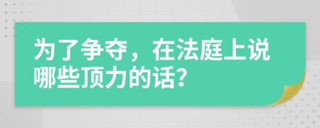 为了争夺，在法庭上说哪些顶力的话？