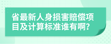 省最新人身损害赔偿项目及计算标准谁有啊？