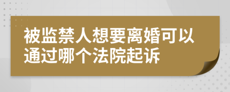 被监禁人想要离婚可以通过哪个法院起诉