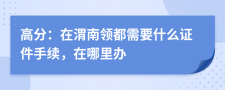 高分：在渭南领都需要什么证件手续，在哪里办