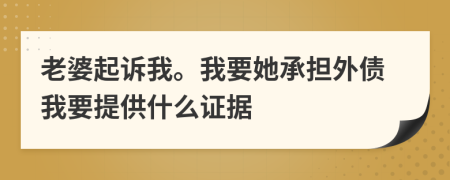 老婆起诉我。我要她承担外债我要提供什么证据