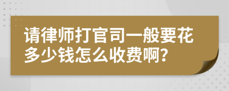 请律师打官司一般要花多少钱怎么收费啊？