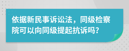 依据新民事诉讼法，同级检察院可以向同级提起抗诉吗？