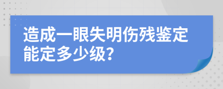 造成一眼失明伤残鉴定能定多少级？