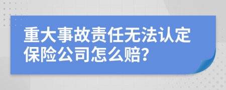 重大事故责任无法认定保险公司怎么赔？