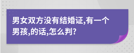 男女双方没有结婚证,有一个男孩,的话,怎么判?