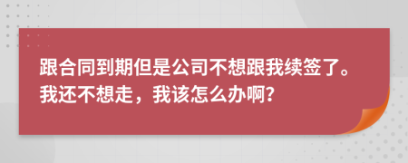 跟合同到期但是公司不想跟我续签了。我还不想走，我该怎么办啊？