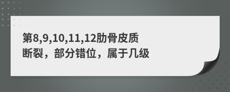 第8,9,10,11,12肋骨皮质断裂，部分错位，属于几级