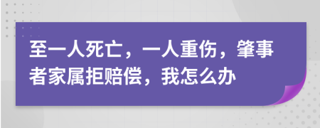 至一人死亡，一人重伤，肇事者家属拒赔偿，我怎么办