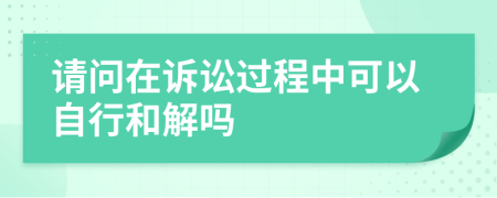请问在诉讼过程中可以自行和解吗