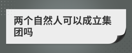 两个自然人可以成立集团吗