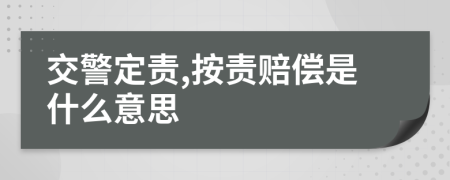 交警定责,按责赔偿是什么意思