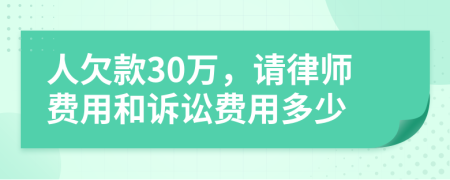 人欠款30万，请律师费用和诉讼费用多少