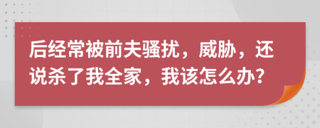 后经常被前夫骚扰，威胁，还说杀了我全家，我该怎么办？