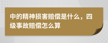 中的精神损害赔偿是什么，四级事故赔偿怎么算