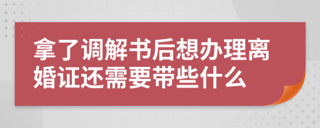 拿了调解书后想办理离婚证还需要带些什么