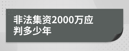 非法集资2000万应判多少年