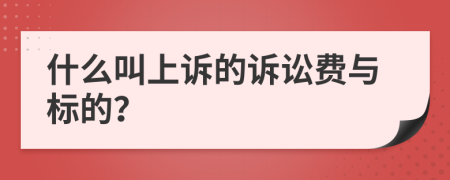 什么叫上诉的诉讼费与标的？